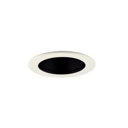 JESCO LIGHTING GROUP 4 in. Step Baffle Trim- Black Baffle- White Trim TM201BKWH